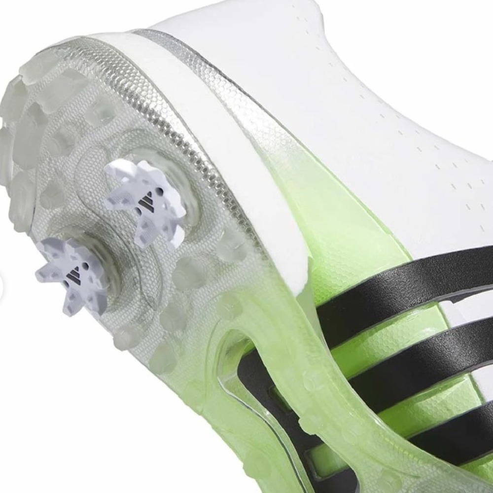 Adidas Tour360 24 Golf Shoes Womens White Black Lime Green Spiked‎ NEW size 7.5 - Picture 3 of 16